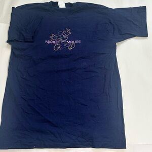 Mickey Mouse Navy Blue Embroidered Short Sleeve Tee